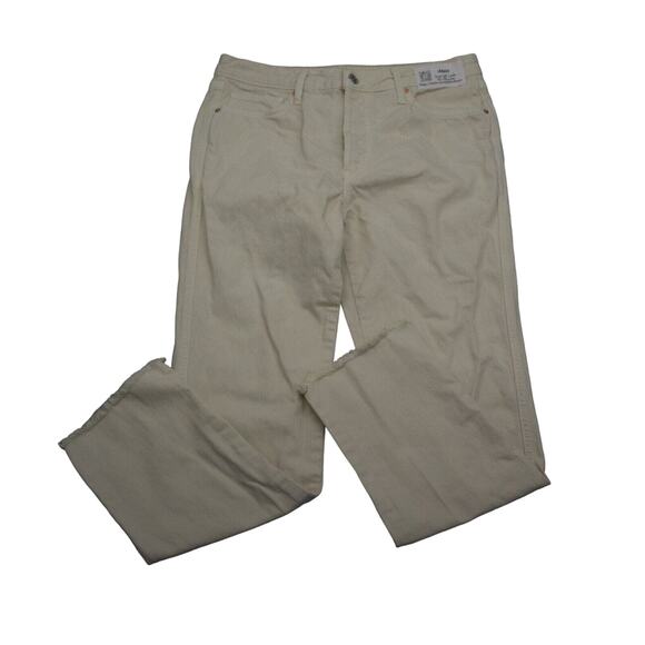 We The Free Pants Womens 28 Ivory Denim Straight Leg Mid Rise Casual Jeans - Picture 1 of 14